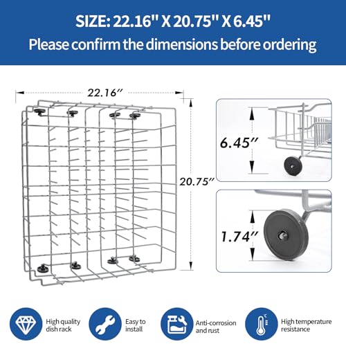 5304535379 Replacement Lower Dishrack Compatible with Frigidaire Dishwasher (5304535379 154331605 154331606)