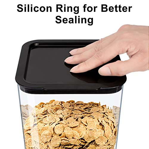 5L Cereal Dispenser Countertop with lids (Black / Large)