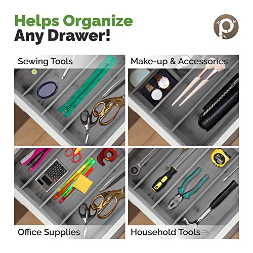5 Slot Drawer Organizer (Grey / 5 Slots)