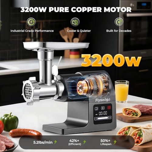 Meat Grinder Electric 3200w Digital Touch Control Multifunction