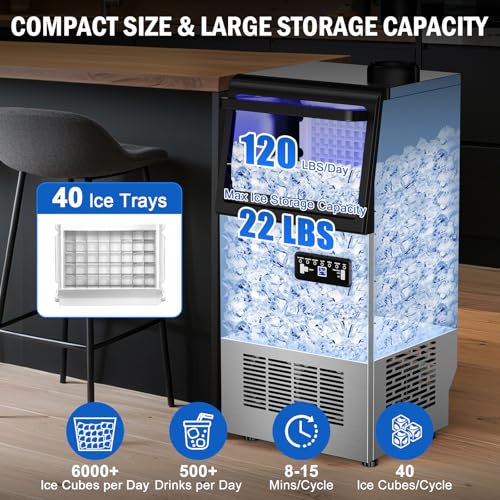 120LBS Undercounter Commercial Ice Maker