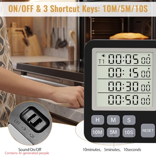 Digital Dual Kitchen Timer (Black)