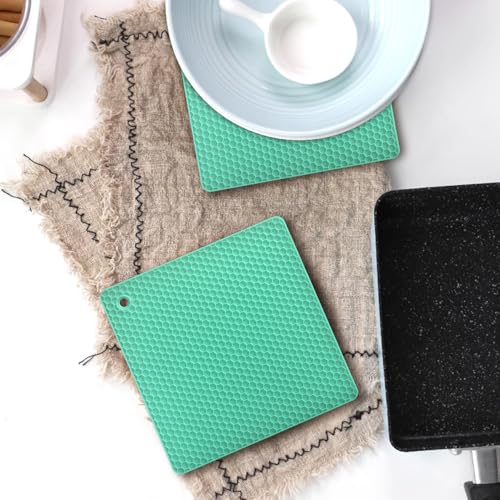 Silicone Square Trivets Mat (Mint Green)