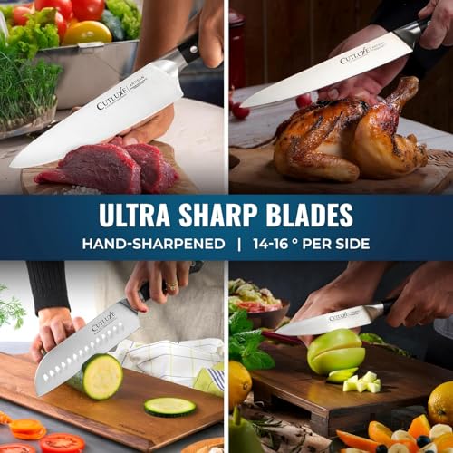 15 Piece Knife Set for Kitchen (Rubberwood)