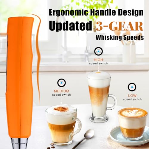 Orange Milk Frother Wand for Coffee (Orange)