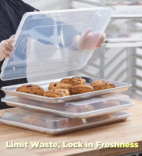 6-Pack 1/2 Size 18''x13'' Sheet Pan with Cover (18 x13 Inch (6-Pack Pan with Lid))