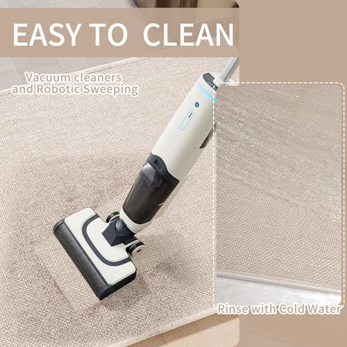 Kitchen Mat Kitchen Rugs Sets of 2 PCS Non Slip Beige 17"x30"+17"x47" (4.58 Sq Ft)