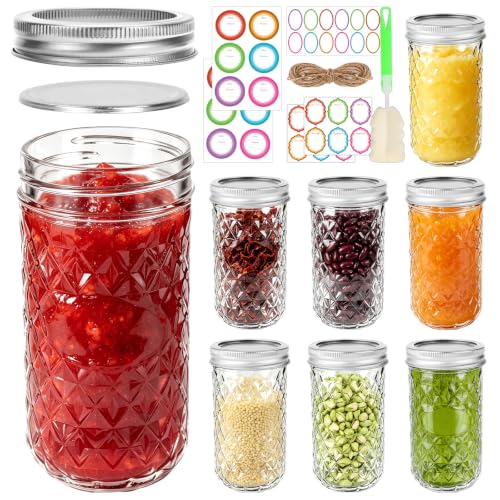 12 oz Glass Mason Jars (12oz-8pcs-D)