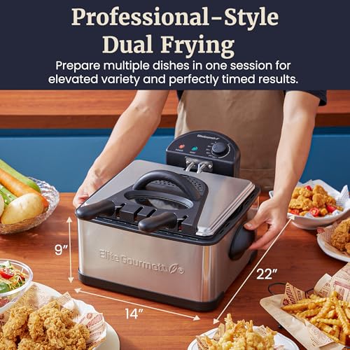 4.5Qt Deep Fryer (2 Baskets / Stainless Steel and Black)