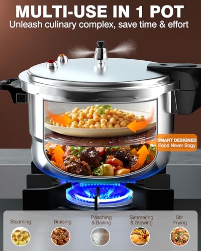 14Qt Aluminum Pressure Cooker w (14.8 Quarts)