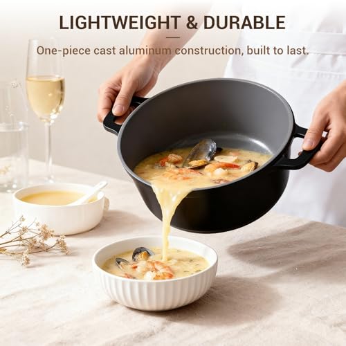 8 Piece Ceramic Nonstick Cooking Pot Set with Lid (Black)