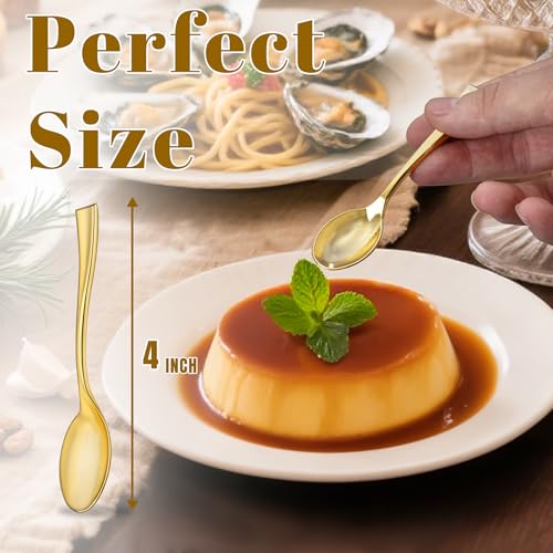 300PCS Plastic Gold Mini Spoons (Gold / Mini Spoons)