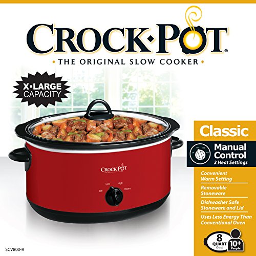 8 Quart Manual Slow Cooker (8-Quart / Red)