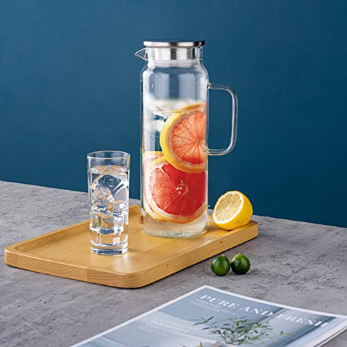 Set of 2 Glass Pitcher with Lid (1800ml)