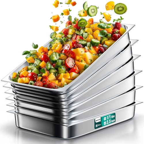 Stainless Steel Steam Table Hotel Pan Set 1 (2.5" Deep / 1/1 Size Thickened)