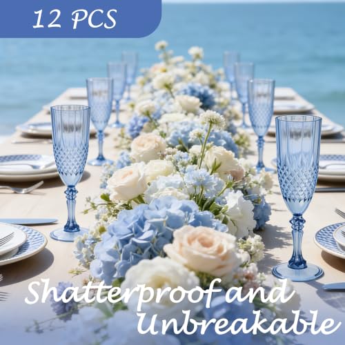 12 Pack Plastic Champagne Flutes (24 Count)