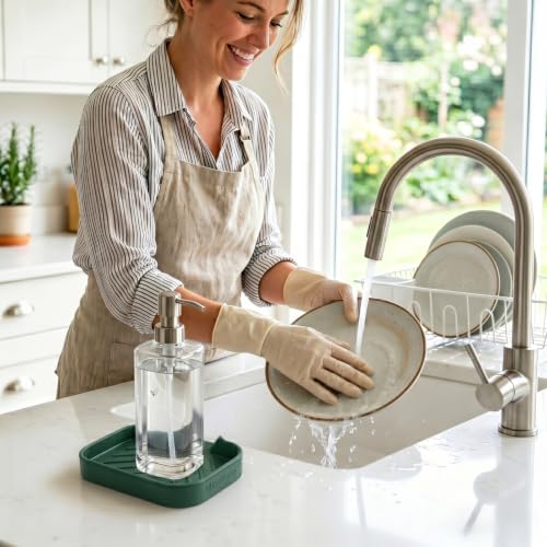 Silicone Soap Dish with Drain Spout (Coffee / S(4.9"×3.2"))