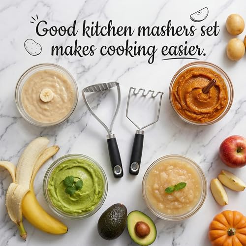 18 0 Stainless Steel Potato Mashers (2 Count)
