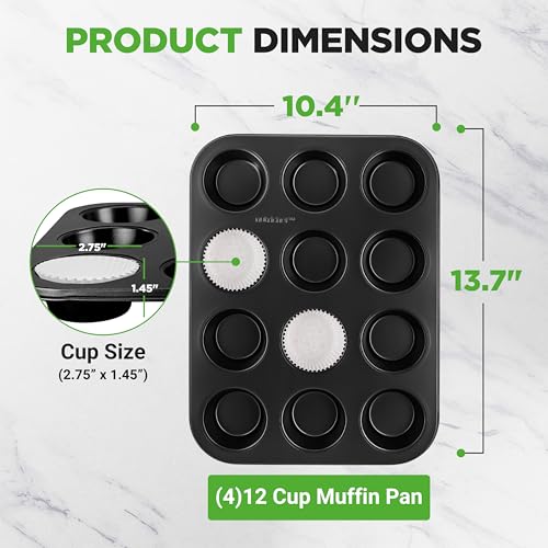 Muffin Pans for Baking 4 (Black)