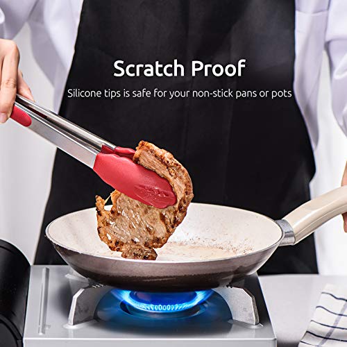 Kitchen Tongs for Cooking ((04) Red)