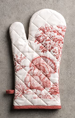 Maison d'Hermine Oven Gloves 100% Cotton Oven Mitt (119 - Holy Jouy - Red / 7.5" x 13" (Oven Mitt))