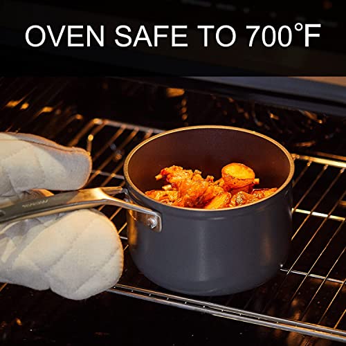 2 QT Nonstick Saucepan with Lid (2 Quarts)