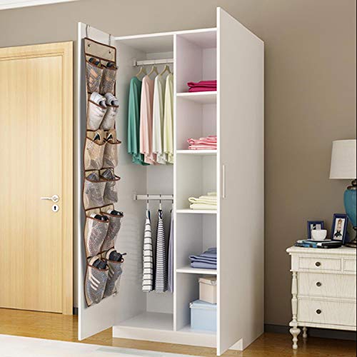 Over The Door Shoe Organizer (Beige-1 Pack of 12 Pockets)