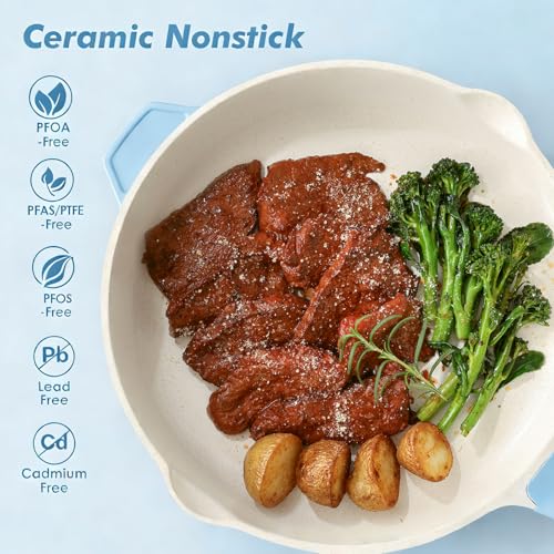 Nonstick Ceramic Saute Pan 10 (Glicer Blue / 10-inch/3.5QT)