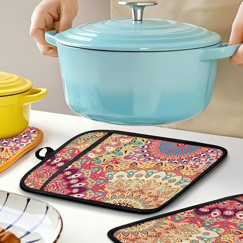 Colorful Abstract Mandala Floral Pot Holders for Kitchen (Haodh-13)
