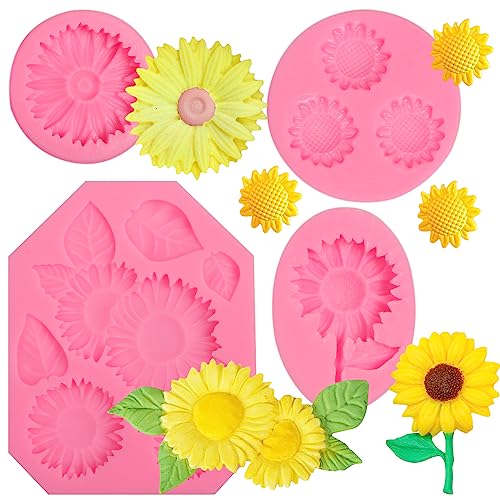 Sunflower Mold Silicone 4 Pcs