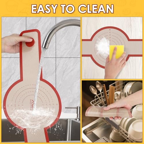 2 Pcs Silicone Bread Sling for Dutch Oven (2pcs Red Round and Oval)