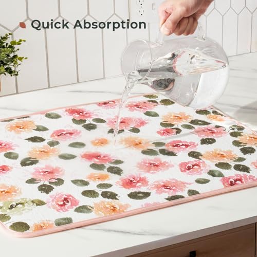 Dish Drying Mats 2 Pack (16''X18'' / Cottage Floral)
