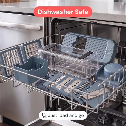 Essential Vegetable Chopper & Mandoline Slicer (Blue)