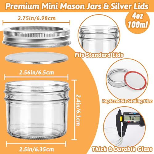4 oz Glass Mason Jars (4oz-40pcs-S)