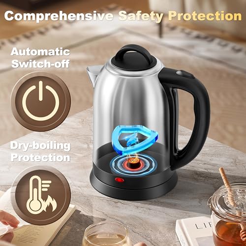 2.5L Large Electric Kettle (silver)