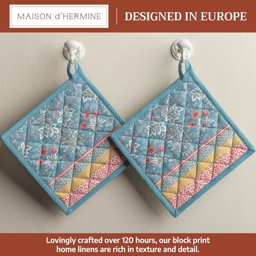 Pot Holders 100% Cotton Potholders (001 - Marquise / 8" x 8" (Pot Holder Pack of 2))