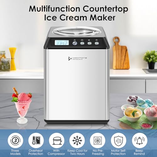 2.64QT Ice Cream Maker Machine with Compressor