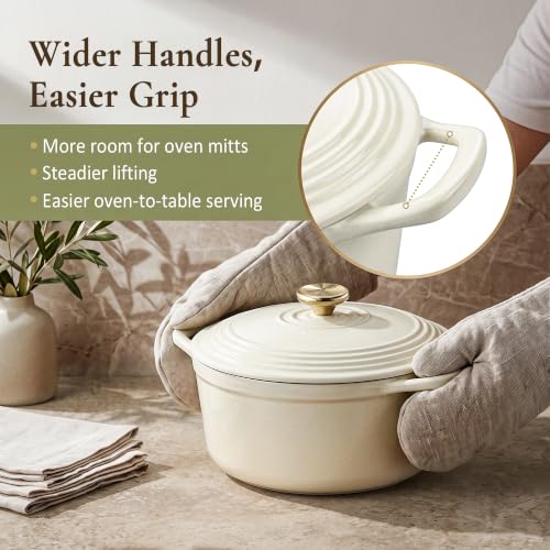 Enameled Cast Iron Dutch Oven (5.5 Quart / Warm White)