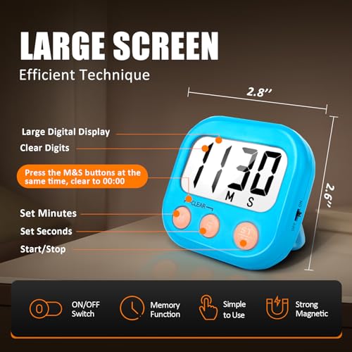Digital Kitchen Timers for Cooking (2 Count)