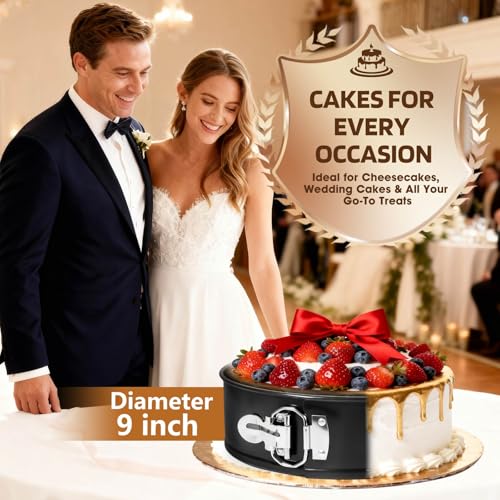 9 Inch Springform Pan Leakproof Nonstick Cheesecake Pan with Protector (9 + 9.1 Inches)