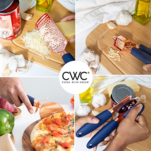 Kitchen Gadget Set Copper Plated Stainless Steel Utensils with Soft Touch Handles (7 Pieces / Copper Navy)