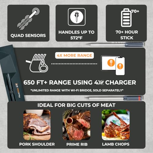 MeatStick 4X Bluetooth Wireless Meat Thermometer