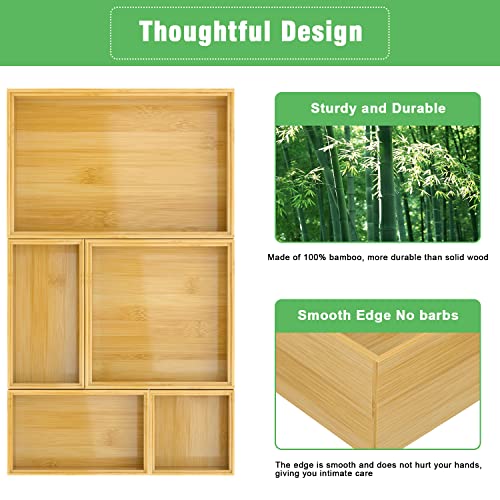 Bamboo Bathroom Drawer Organizer Dividers (Bamboo)