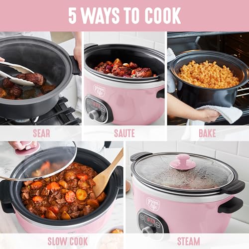 3.5QT Ceramic Nonstick Slow Cooker (Pink / 3.5 Quarts)