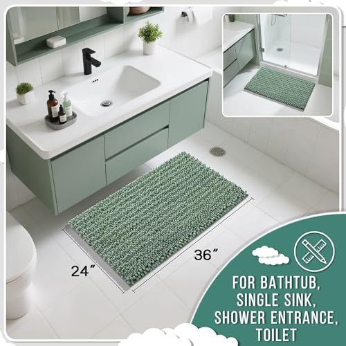 Large Bathroom Rugs Non Slip Washable 36x24 Inch