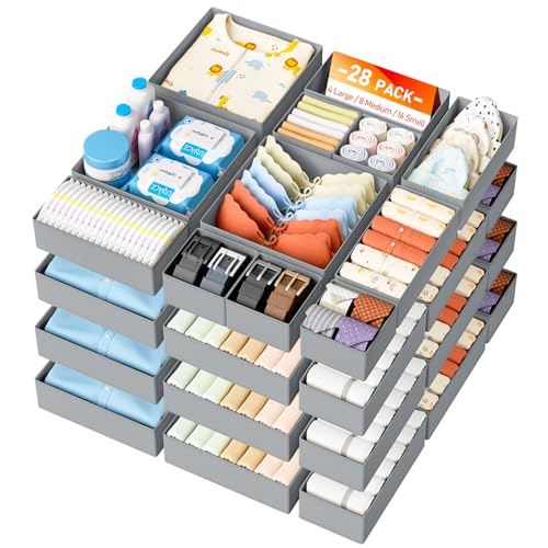 Drawer Organizer Clothes 28 Pack (Gray / 28 Pack)