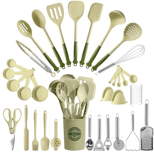 43 PCS Silicone Kitchen Utensils Set (Avocado Green)