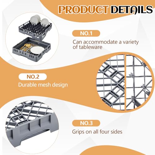 2 Pack Commercial Dishwasher Tray Rack (Gray / Basics,Peg Dish)