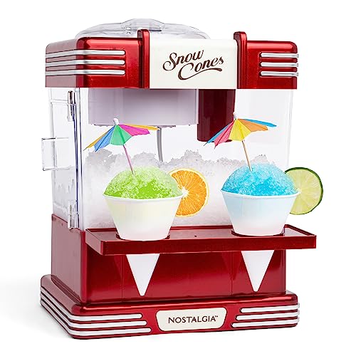 Snow Cone Shaved Ice Machine (Table Top / Metallic Red)