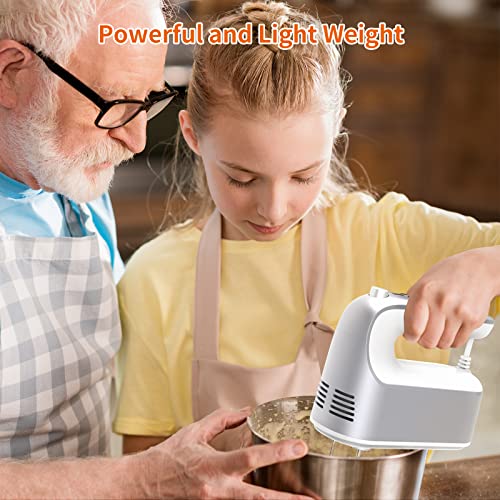 9 Speed Digital Hand Mixer Electric (Silvery White)